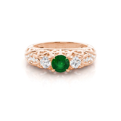 Prong Setting Round Side Stone Ring