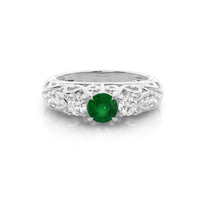 Prong Setting Round Side Stone Ring