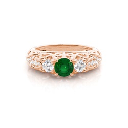 Prong Setting Round Side Stone Ring