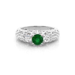 Prong Setting Round Side Stone Ring