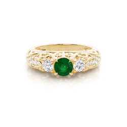 Prong Setting Round Side Stone Ring
