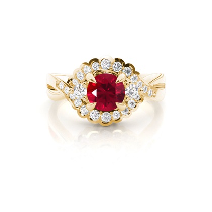 Yellow Gold Twisted Diamond Engagement Rings