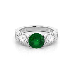 Prong Setting Round Trilogy Ring