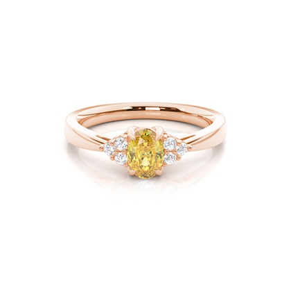 Rose Gull Gult Diamant Forlovelsesringer