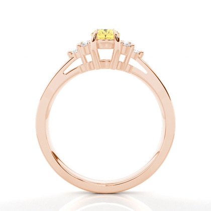 Yellow Diamond Side Stone Engagement Ring