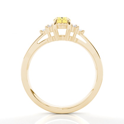 Yellow Diamond Side Stone Engagement Ring