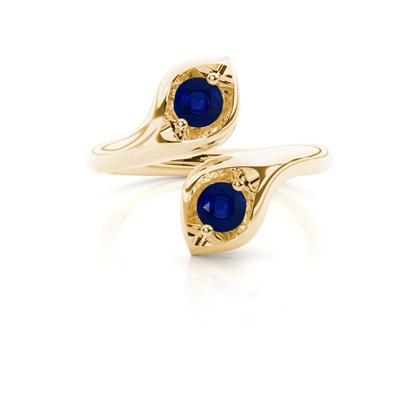 Yellow Gold Two Stone Diamond Rings