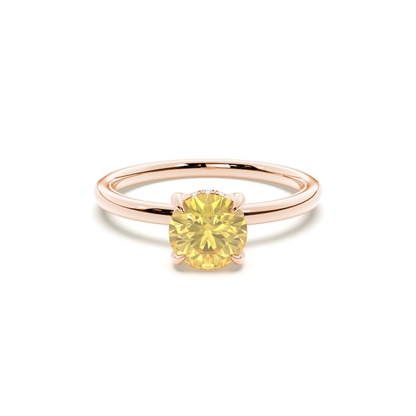 Hidden Halo Yellow Diamond Engagement Ring