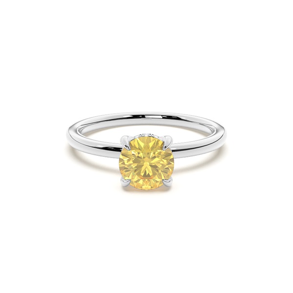Hidden Halo Yellow Diamond Engagement Ring
