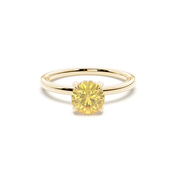 Hidden Halo Yellow Diamond Engagement Ring