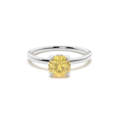 Hidden Halo Yellow Diamond Engagement Ring