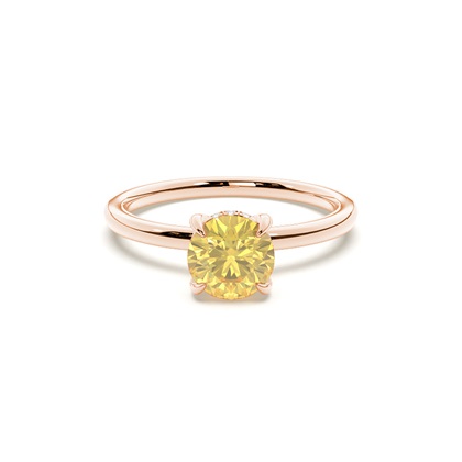Hidden Halo Yellow Diamond Engagement Ring