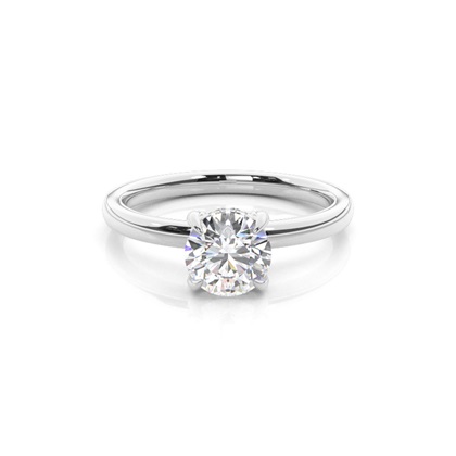 Prong Setting Round Diamond Hidden Halo Rings