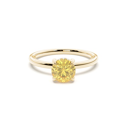 Hidden Halo Yellow Diamond Engagement Ring