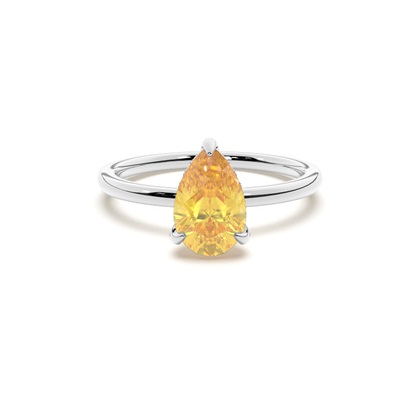 Pear Yellow Diamond Engagement Rings