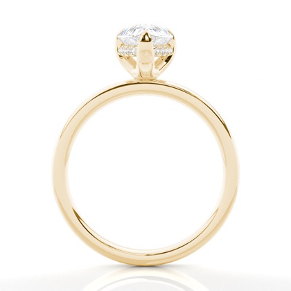 Krappenfassung Diamant Versteckter Halo Ring 