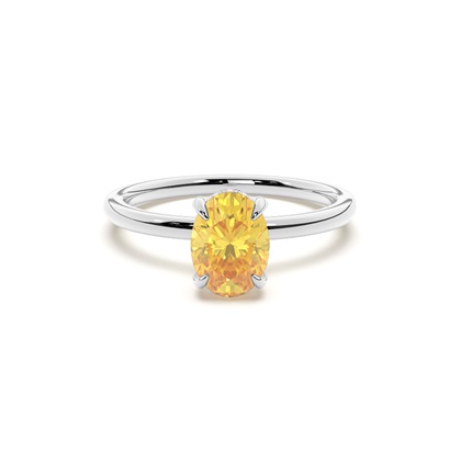 Oval Yellow Diamond Engagement Rings