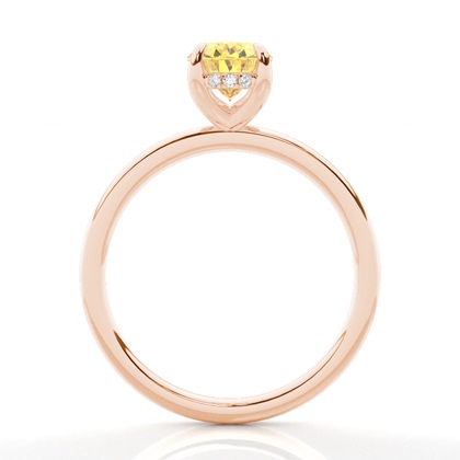 Versteckter Halo Verlobungsring mit gelbem Diamant