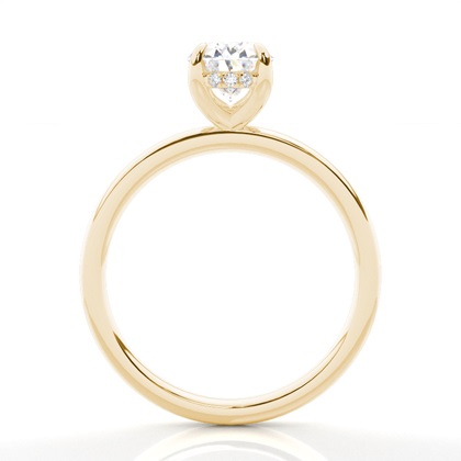 Krappenfassung Diamant Versteckter Halo Ring 