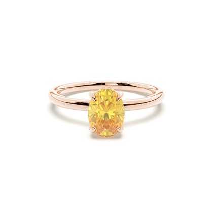 Hidden Halo Yellow Diamond Engagement Ring