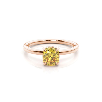 Hidden Halo Yellow Diamond Engagement Ring