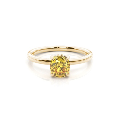 Hidden Halo Yellow Diamond Engagement Ring
