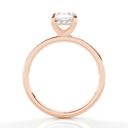Krappenfassung Diamant Versteckter Halo Ring 