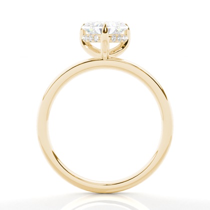 Krappenfassung Diamant Versteckter Halo Ring 