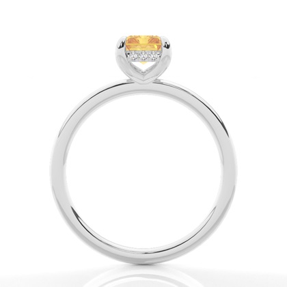 Versteckter Halo Verlobungsring mit gelbem Diamant