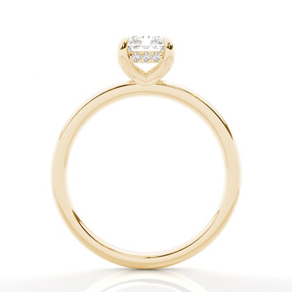 Krappenfassung Diamant Versteckter Halo Ring 