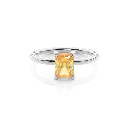 Hidden Halo Yellow Diamond Engagement Ring