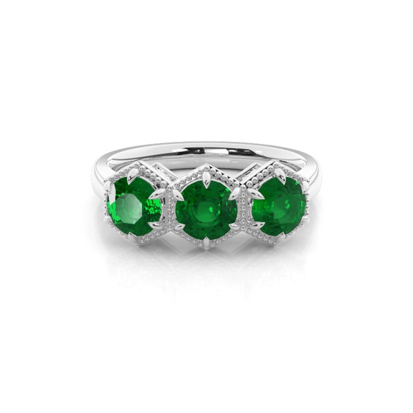 Prong Setting Round Trilogy Ring