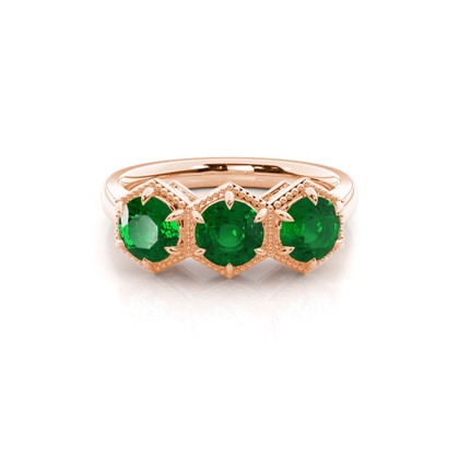 Rose Gold Emerald Diamond Engagement Rings