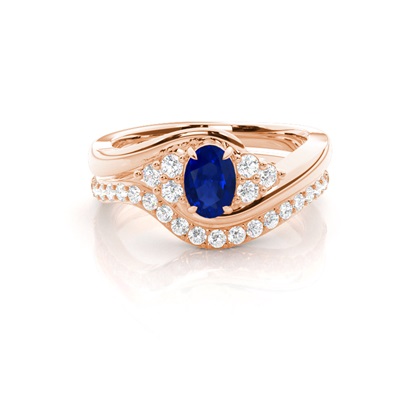 Oval Bridal Set Diamond Engagement Ring