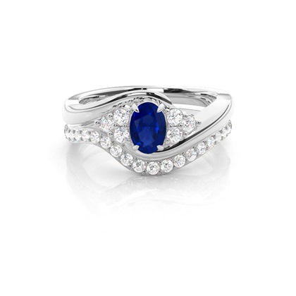 Oval Bridal Set Diamond Engagement Ring