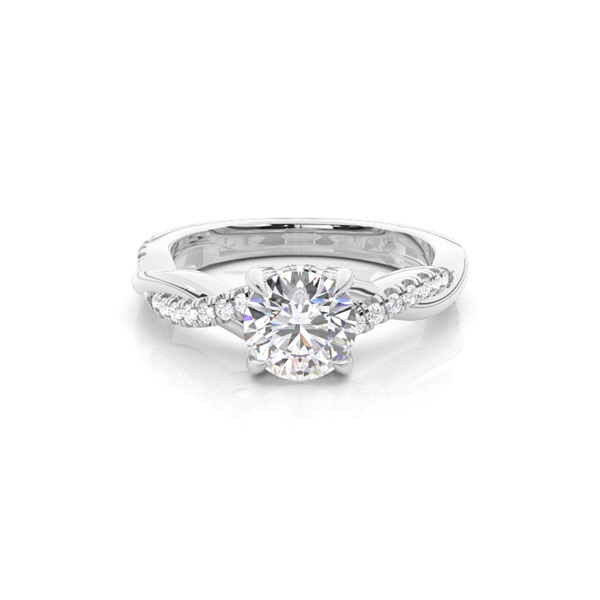 Prong Setting Round Diamond Hidden Halo Rings