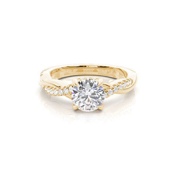Prong Setting Round Diamond Hidden Halo Rings