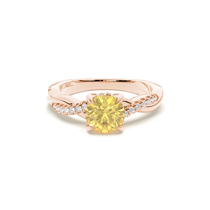 Rose Gold Yellow Diamond Engagement Rings 