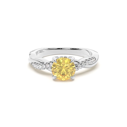 Hidden Halo Yellow Diamond Engagement Ring