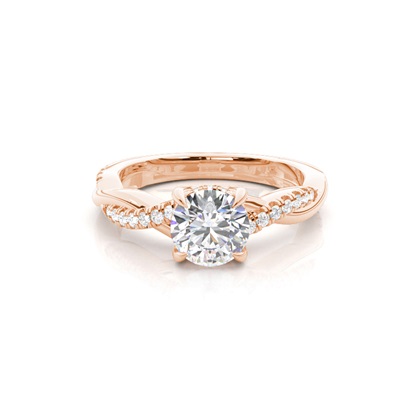 Rose Gold Halo Diamond Engagement Rings