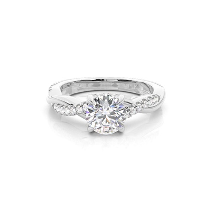 Prong Setting Round Diamond Hidden Halo Rings