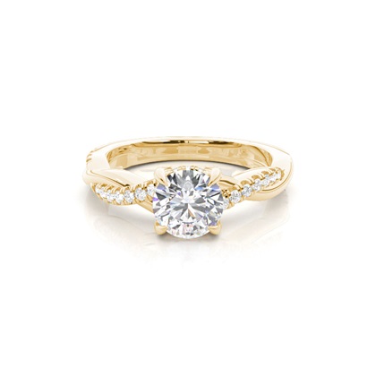 Yellow Gold Halo Diamond Engagement Rings