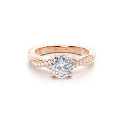 Prong Setting Round Diamond Hidden Halo Rings