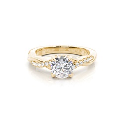 Prong Setting Round Diamond Hidden Halo Rings