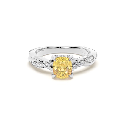 Hidden Halo Yellow Diamond Engagement Ring