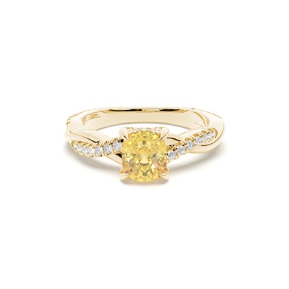 Hidden Halo Yellow Diamond Engagement Ring