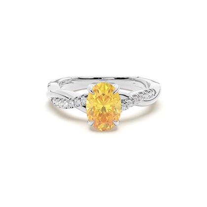 Oval Yellow Diamond Engagement Rings
