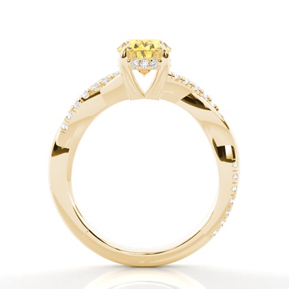 Versteckter Halo Verlobungsring mit gelbem Diamant