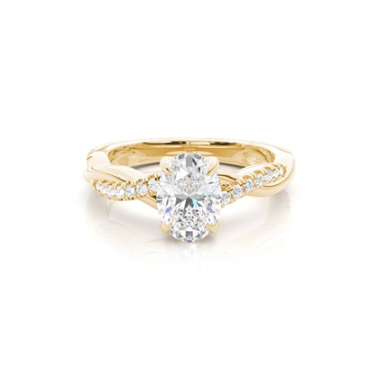 Oval Yellow Gold Halo Diamond Engagement Rings