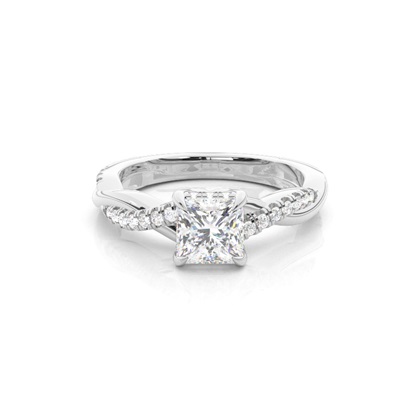 Princess Halo Diamond Engagement Rings